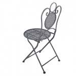 Set bistro din metal gri – masa Ø 60 cm si 2 scaune 50x40x93 cm Set bistro din metal gri – masa Ø 60 cm si 2 scaune 50x40x93 cm