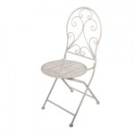 Set bistro din metal alb – masa Ø 60x70 cm si 2 scaune 39x39x94 cm Set bistro din metal alb – masa Ø 60x70 cm si 2 scaune 39x39x94 cm