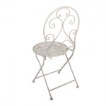 Set bistro din metal alb – masa Ø 60x70 cm si 2 scaune 39x39x94 cm Set bistro din metal alb – masa Ø 60x70 cm si 2 scaune 39x39x94 cm