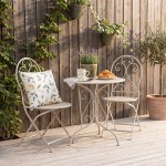 Set bistro din metal alb – masa Ø 60x70 cm si 2 scaune 39x39x94 cm Set bistro din metal alb – masa Ø 60x70 cm si 2 scaune 39x39x94 cm