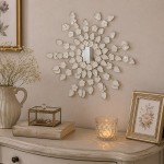 Oglinda decorativa White Flowers 27x2 cm, Clayre & Eef