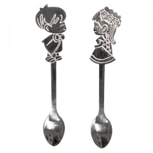 Set lingutite decorative argintii "Boy & Girl" 2x12 cm, Clayre&Eef