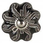 Maner pentru usile de dulap "Black Flower" 5x6 cm, Clayre & Eef