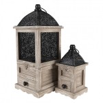 Set 2 felinare decorative 20x20x53 / 14x14x25 cm, Clayre & Eef Set 2 felinare decorative 20x20x53 / 14x14x25 cm, Clayre & Eef
