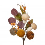 Crenguta decorativa de toamna cu ciuperci si fructe, 47 cm