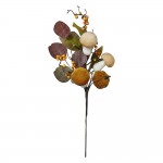 Crenguta decorativa de toamna cu ciuperci si fructe, 47 cm