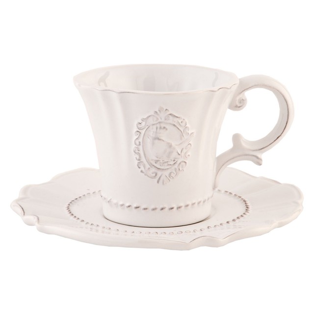 Ceasca model vintage cu farfurioara 15x7cm, 125ml, We Love Tea Ceasca model vintage cu farfurioara 15x7cm, 125ml, We Love Tea