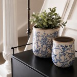 Ghiveci ceramic pentru flori "Royal Blue" Ø 12x11 cm, Clayre & Eef