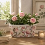 Ghiveci ceramic pentru flori "Vintage Bloom" 27x13x14 cm, Clayre & Eef Ghiveci ceramic pentru flori "Vintage Bloom" 27x13x14 cm, Clayre & Eef