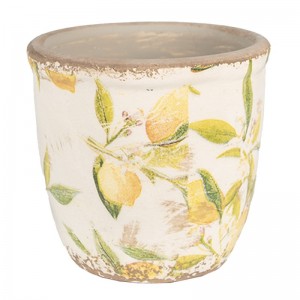 Ghiveci ceramic pentru flori decor lamai Ø 14x13 cm, Clayre & Eef