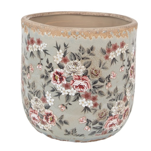Vas decorativ "Rustic Petals" Ø 17x16 cm, Clayre & Eef Vas decorativ "Rustic Petals" Ø 17x16 cm, Clayre & Eef