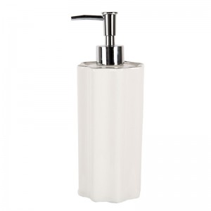 Dispenser sapun lichid "Pure White" Ø 8x22 cm / 475 ml, Clayre & Eef 