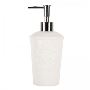 Dispenser sapun lichid "Nordic Blanc" Ø 8x19 cm / 325 ml, Clayre & Eef 