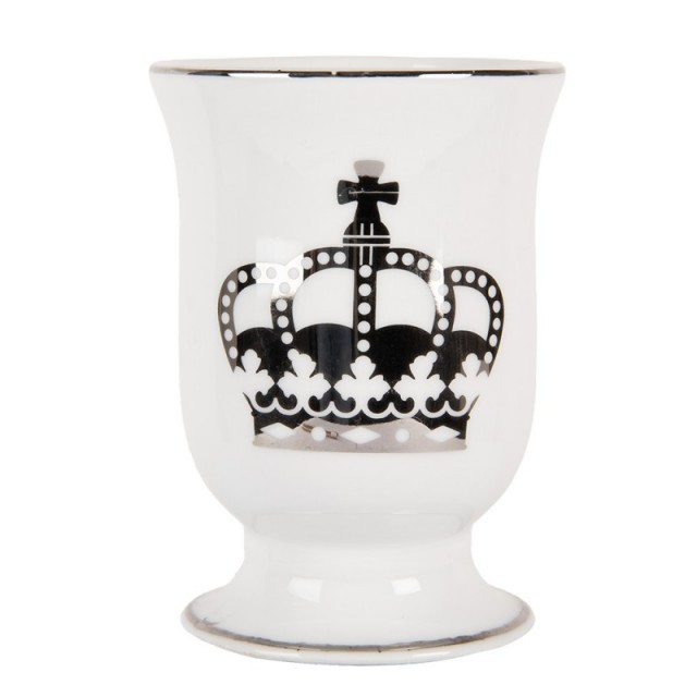 Suport periuta de dinti "Crown" Ø 8x11 cm, Clayre & Eef Suport periuta de dinti "Crown" Ø 8x11 cm, Clayre & Eef
