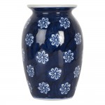 Vaza decorativa "Blue Flowers" Ø 10x15 cm, Clayre&Eef