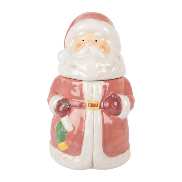 Borcan cu capac "Santa" Ø 15x26 cm, Clayre & Eef Borcan cu capac "Santa" Ø 15x26 cm, Clayre & Eef