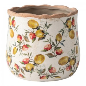 Ghiveci ceramic "Rustic Lemon" Ø 18x16 cm, Clayre&Eef