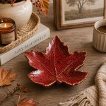 Platou decorativ din ceramica Frunza de Toamna 20x19x4 cm Platou decorativ din ceramica Frunza de Toamna 20x19x4 cm