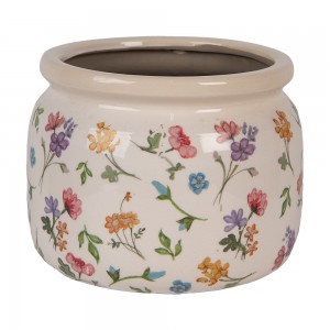 Ghiveci ceramic decorativ pentru flori Ø 20x15 cm, Clayre&Eef