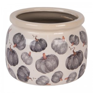 Ghiveci ceramic "Grey Pumpkins" Ø 20x15 cm, Clayre & Eef