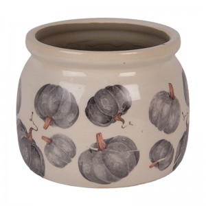 Ghiveci ceramic "Grey Pumpkins" Ø 12x10 cm, Clayre & Eef