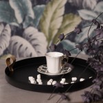 Ceasca cu farfurie "Midnight Gold" 95ml, Clayre & Eef Ceasca cu farfurie "Midnight Gold" 95ml, Clayre & Eef