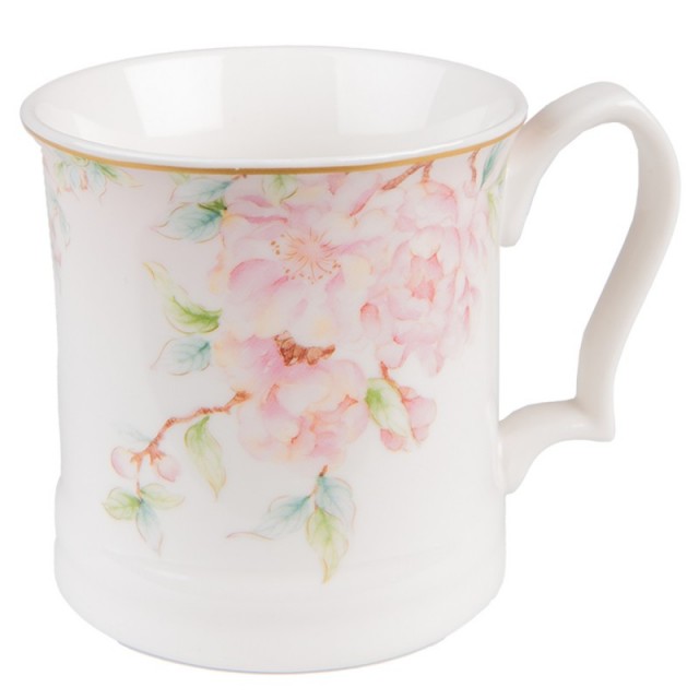 Cana din ceramica "Floral Reverie" 414ml, Clayre & Eef Cana din ceramica "Floral Reverie" 414ml, Clayre & Eef