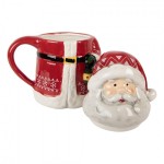 Cana cu capac model Craciun "Santa" 450ml, Clayre & Eef Cana cu capac model Craciun "Santa" 450ml, Clayre & Eef