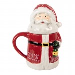 Cana cu capac model Craciun "Santa" 450ml, Clayre & Eef Cana cu capac model Craciun "Santa" 450ml, Clayre & Eef