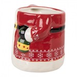 Cana cu capac model Craciun "Santa" 450ml, Clayre & Eef Cana cu capac model Craciun "Santa" 450ml, Clayre & Eef
