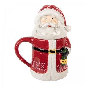 Cana cu capac model Craciun "Santa" 450ml, Clayre & Eef 