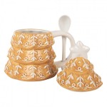 Cana cu capac si lingurita model Craciun "Gingerbread House" 350ml, Clayre & Eef Cana cu capac si lingurita model Craciun "Gingerbread House" 350ml, Clayre & Eef