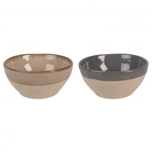 Set 2 boluri pentru supa, portelan bej, 450 ml