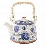 Ceainic cu infuzor 700 ml din ceramica cu model floral si toarta Ceainic cu infuzor 700 ml din ceramica cu model floral si toarta