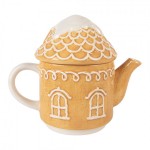 Ceainic si cana Craciun "Gingerbread House" 550 ml / 450 ml, Clayre & Eef