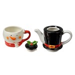 Ceainic si cana Craciun "Snowman" 525 ml / 425 ml, Clayre & Eef