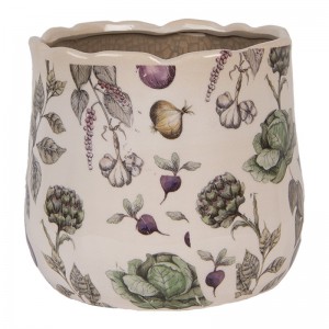 Ghiveci ceramic "The Kitchen Garden" Ø 18x16 cm, Clayre & Eef