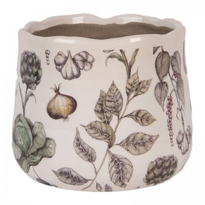 Ghiveci ceramic "The Kitchen Garden" Ø 14x12 cm, Clayre & Eef