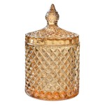 Borcan din sticla cu capac Ø 9x14 cm, Clayre&Eef