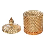 Borcan din sticla cu capac Ø 9x14 cm, Clayre&Eef