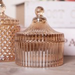 Borcan din sticla cu capac Ø 10x12 cm, Clayre&Eef