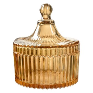 Borcan din sticla cu capac Ø 10x12 cm, Clayre&Eef