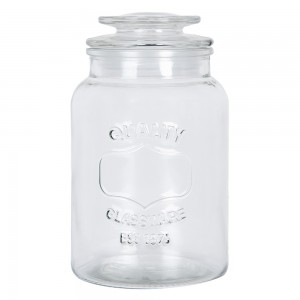 Borcan cu capac "Happy Jar" Ø 11*19 cm, Clayre & Eef