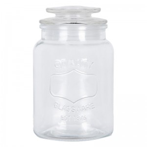 Borcan cu capac "Happy Jar" Ø 11*18 cm, Clayre & Eef