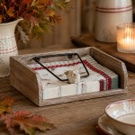 Suport pentru servetele din lemn cu greutate decorativa – 19x19x6cm