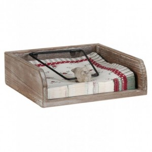 Suport pentru servetele din lemn cu greutate decorativa – 19x19x6cm