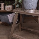 Suport pentru plante din lemn maro, 40x14x27cm, design decorativ