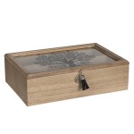 Cutie pentru ceaiuri cu 6 compartimente "Tree of Life" 24x16x7 cm, Clayre&Eef Cutie pentru ceaiuri cu 6 compartimente "Tree of Life" 24x16x7 cm, Clayre&Eef