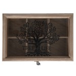 Cutie pentru ceaiuri cu 6 compartimente "Tree of Life" 24x16x7 cm, Clayre&Eef Cutie pentru ceaiuri cu 6 compartimente "Tree of Life" 24x16x7 cm, Clayre&Eef