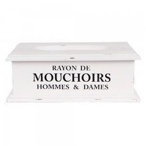 Cutie decorativa pentru servetele White Wood 28x16x10 cm